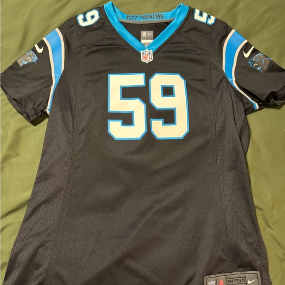 Nike Other - Nike Black and Blue Carolina Panthers Jersey- Kuechly 59. WOMENS L